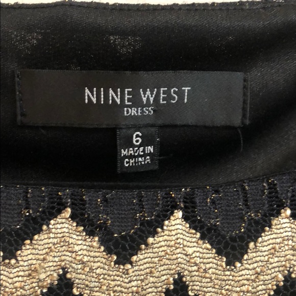 NINE WEST BLACK AND GOLD DRESS - Picture 4 of 4